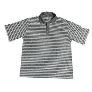 Spyglass by Pebble beach Luxury Performance Striped Golf Polo Shirt Size Medium